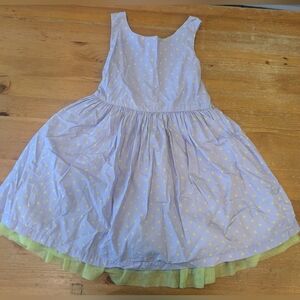 GAP Kids Casual Dress - Light Blue with Yellow Polka Dots